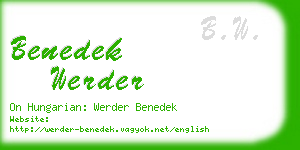 benedek werder business card